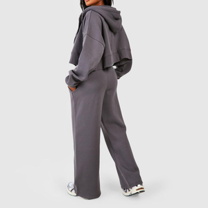 Nouveauté Hiver Printemps 2026 Ensemble 2 pièces pour femme : Pantalon superposé et sweat à capuche décontracté, personnalisable avec logo - Product Image 6