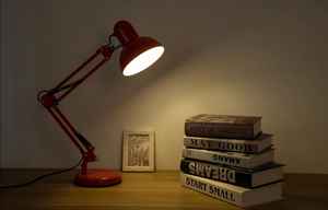 BEL AIR HOME - Antigona - Vintage <b>Retro</b> Articulated LED <b>Desk</b> Lamp , Adjustable 34-67cm , E27 Lighting, Metal, Red - Product Image 4