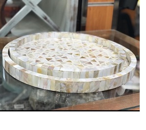 Rectángulo de madera personalizable y bandeja redonda para el hogar y la boda Material de PC para platos y platos - Product Image 2