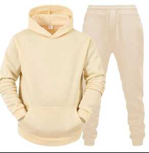 OEM personalizable 100% algodón polar con capucha pulóver chándal 3D impreso sólido manga larga pantalones de chándal diseño bordado otoño - Product Image 3
