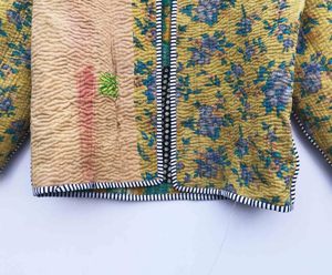 Chaqueta Kantha Hecha a Mano para Mujer, Estampado Índigo, Chaqueta Kantha Reversible, Chaquetas Kantha para Mujer - Product Image 5