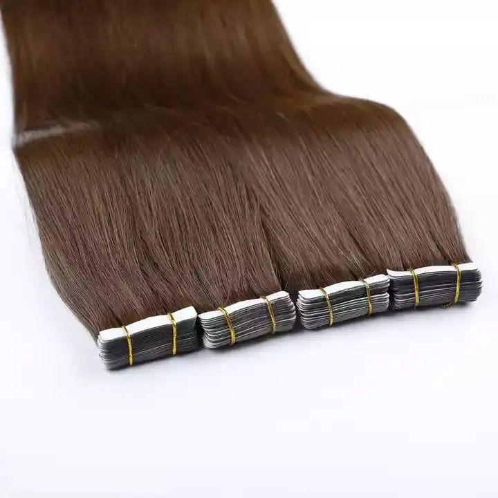 Fita para extensão de cabelo, bone lisa remy vietnamita sem costura fita desenhada dupla em extensões de cabelo 100% cabelo humano
