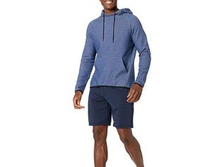 Basics coton mélangé bleu chiné sweat à capuche léger hommes doux Performance pull sweat Logo personnalisé athlétique à capuche - Product Image 4