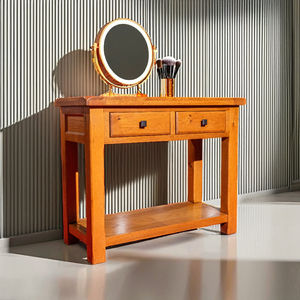 Tiroir de table de coiffeuse minimaliste durable et écologique en bois de chêne massif Design moderne Coiffeuse multifonction Coiffeuses de maquillage - Product Image 1