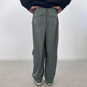 Veste coupe-vent unisexe en nylon sergé de coton, grammage lourd, coupe régulière, pantalon coupe-vent à jambe large en nylon, coupe régulière - Product Image 4