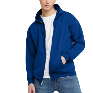 Sudadera con capucha unisex de gran tamaño de 100% algodón personalizada, sudaderas de mezcla de algodón básicas térmicas con cremallera completa para hombres, estampado de hojaldre para invierno - Product Image 1