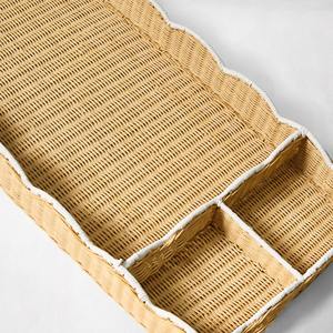 Handcrafted Rattan Tray for Kids Nursery <b>Storage</b> Organizer Handmade Wicker <b>Baby</b> Changing Table Decor - Product Image 3