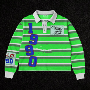 Chemise de rugby en mélange de coton et de polyester de qualité supérieure 260 GSM, noir et blanc, panneau rayé, sublimation, logo personnalisé, polos de rugby - Product Image 4