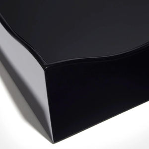 Wave Edge <b>Lacquer</b> Tray Decorative Serving Tray Sculptural Rim Design <b>Matte</b> Finish Artistic Display Tray For Modern Home Styling - Product Image 3