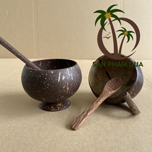 Kit de tazas de cáscara de coco natural vietnamita, tazas de batidos y helados con o sin asa, juegos de vajilla ecológicos - Product Image 3