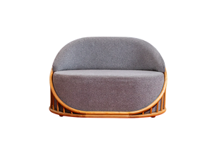 Juego de Sofás Seccionales de Madera para Sala de Estar, 3 Asientos Acolchados, Mesa con Superficie de Piedra para Hotel, Villa, Apartamento, Relleno de Esponja de Látex - Product Image 2