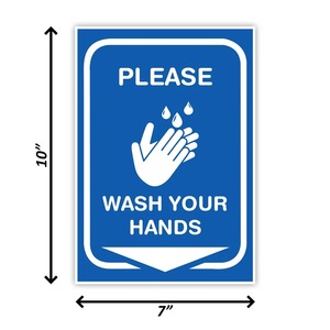 Vente chaude s'il vous plaît lavez-vous les mains blanc Home Office Sign Portrait 8.5x11.5 Fade Resistant Hygiene Safety Notice Sign - Product Image 3