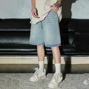 Pantalones cortos de mezclilla de verano para hombre, pantalones vaqueros rasgados elásticos para hombre, pantalones cortos rectos ajustados, pantalones vaqueros negros de moda, pantalones cortos sólidos, ropa de calle para hombre - Product Image 3