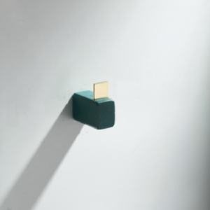 Porte-manteau mural en laiton vert et or de luxe, porte-serviettes de salle de bain, porte-manteau simple, accessoires de salle de bain - Product Image 3