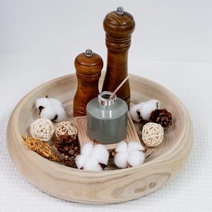 Bol en bois de paulownia rond de qualité supérieure pour la décoration de la maison, assiettes à fruits, plateau à collation, fruits, noix, fournisseur personnalisé - Product Image 4