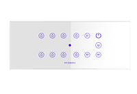 Interrupteur tactile intelligent 6 Gang 8, compatible Fox Domotics, commandes vocales Google Alexa, Wi-Fi, verre trempé