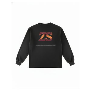 เสื้อกันหนาวผ้าฝ้ายขนแกะเฮฟวี่เวทเกรดพรีเมี่ยมผ้าขนนุ่ม GSM 380โลโก้ออกแบบได้ตามต้องการพิมพ์ลายด้วยความร้อน - Product Image 2