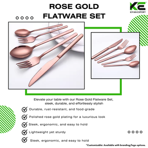 Eco Friendly Elegant Stainless Steel <b>Flatware</b> Set for Weddings or Everyday Dining - Product Image 2