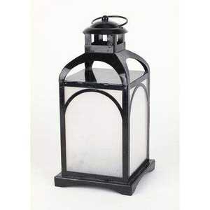 Juego de 2 faroles de hierro negro diseñados para decoración de mesa que ofrecen una atmósfera cálida e iluminada con un encanto sencillo y atractivo - Product Image 5