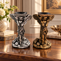 Support de sphère en résine, déesse à bras cassé, statue ailée vintage, support de boule de cristal, base de présentation pour décoration intérieure