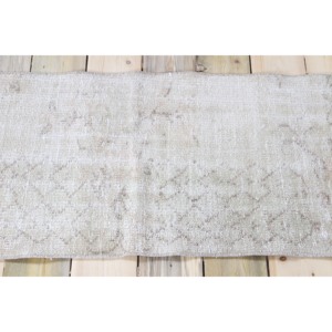 Alfombra Turca de 1.7x3.4 pies, Alfombra Pequeña Vintage, Alfombra Geométrica Verde Marrón - Product Image 3