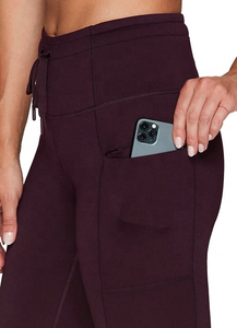 Custom Design Seamless Winter Casual <b>Women</b> Gym Yoga Workout Drawstring <b>Fleece</b> Lined <b>Legging</b> with Zipper Pockets - Product Image 4