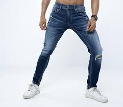 Jeans Casuales al por Mayor para Hombre, de Algodón Elástico, Corte Recto, Azul Claro, Ajuste Regular/Entallado, Color Sólido, Lavado, de Bangladesh - Product Image 3