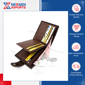 Cartera de Cuero PU para Hombre de Alta Calidad, Diseño Duradero y Elegante, con Cierre de Cremallera, Impermeable, Venta al por Mayor - Product Image 6