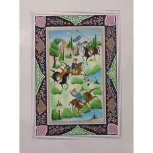 Persian <b>Miniature</b> Handmade With Unique Design And Colorful Authentic Art 7 X 9.5 Abcpm0146 - Product Image 1