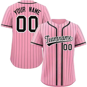 Maillot de baseball à col en V à séchage rapide de haute qualité pour hommes, bandes de boutons, vêtements de sport respirants avec maillot de softball imprimé avec logo personnalisé - Product Image 1