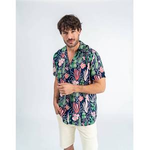 Imperio Shop Cactus camicia blu hawaiana da uomo stampata su comodo cotone per vacanza al mare o abbigliamento Casual - Product Image 2