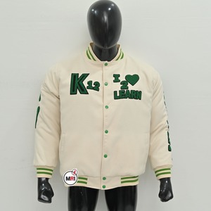 OEM sur mesure chenille patch broderie en cuir manches Varsity Jacket letterman veste pour hommes - Product Image 1