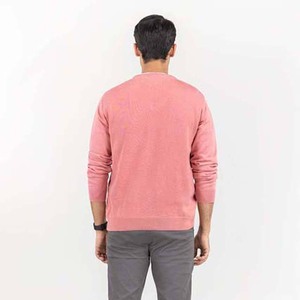 Suéter Personalizado para Hombre, Color Rosa Salmón, Cuello en V, Liso, 100% Algodón, Logotipo Frontal - Product Image 3