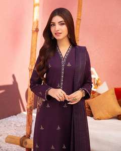 Salwar kameez costume designer indien pakistanais vente chaude nouveau top design cou brodé imprimé robe pelouse Kurti collection - Product Image 6