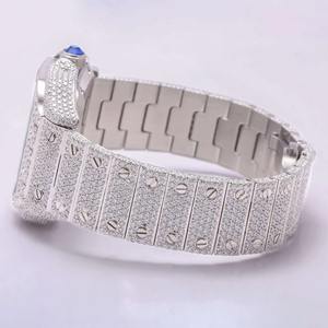 Montres en acier inoxydable de luxe pour hommes, collection VVS 1 Clarity, cadran en acier inoxydable, serties de diamants en moissanite, entièrement serties de quartz - Product Image 3