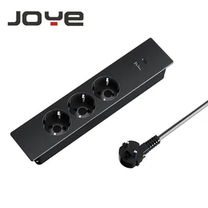 JOYE EU Outlet Conference Recessed Power Strip Socket with 2 USB Ports Desk Outlet european socket power extension board