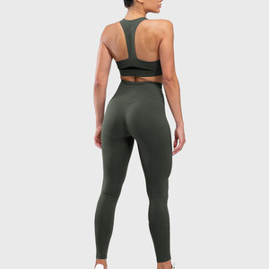 Conjunto de Yoga Profesional para Mujer, Diseño 2026, Color Sólido, Secado Rápido, Transpirable, Spandex/Poliéster, Personalizable, Venta al Por Mayor - Product Image 2