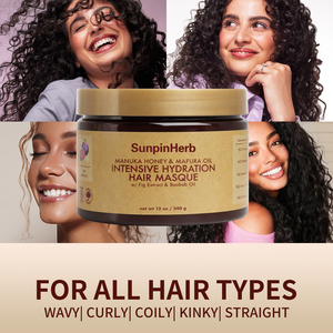 Tratamiento Capilar Reparador Profundo con Miel de Manuka y Aceite de Mafura para el Cuidado e Hidratación Natural del Cabello Rizado, Enrollado y Trenzado - Product Image 1