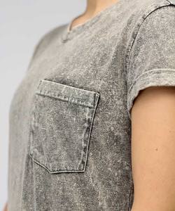 Front <b>Pocket</b> Acid Women High Quality <b>T</b> <b>Shirt</b> Top Quality Womens <b>T</b>-<b>Shirts</b> Wholesale Short Sleeve Ladies Supplier From Pakistan - Product Image 4