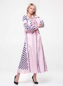 Vestido Maxi Casual Elegante de Verano 2026 con Diseño Exclusivo, Manga Larga Tipo Linterna, Cuello Redondo, Estilo Bohemio Étnico con Bordado Floral - Product Image 2