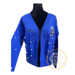 Apliques Bordados en Acrílico Personalizados de Zeta Phi Beta, Prenda Casual de Invierno para Mujer, de Alta Calidad, Transpirable, con Cuello en V - Product Image 4