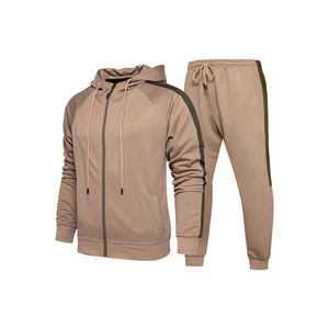 Survêtement personnalisé avec logo, à capuche, en polyester uni, survêtement de sport, vêtements de sport, fermeture éclair intégrale, jogging décontracté, athlétique, unisexe, polaire 2 en 1 - Product Image 3