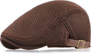 Casquette en maille pour homme Chapeau d'été respirant Casquette réglable Béret Ivy Cap Irish Cabbie Driving Hunting Hats - Product Image 4
