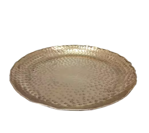 Plato Decorativo para Mesa, Diseño Festoneado, Redondo, para Servir Comida en Bodas y Fiestas, Plato de Metal para Catering - Product Image 4