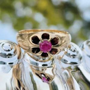 Verre rubis fait à la main et bracelet en argent sterling 925 avec bijoux fins en or 18 carats pour mariages et fêtes Bagues en perles en vrac - Product Image 2