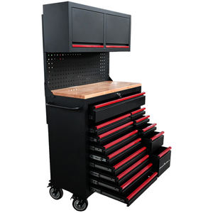 Carrello Portautensili Industriale PHIXWELL Personalizzabile con Piano in <span class=keywords><strong>Legno</strong></span>, Supporto OEM, Cassetta degli <span class=keywords><strong>Attrezzi</strong></span> con Armadietto Superiore e Pannello Posteriore - Product Image 5
