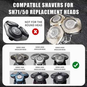 Cabezales de Repuesto para Afeitadora Eléctrica Color Champán, Triple Cuchilla, Resistentes al Agua IPX7, Compatibles con Afeitadoras Rotatorias Serie S5000 S7000 - Product Image 6