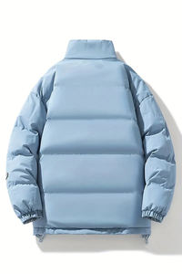 <b>Men's</b> Plus Size Winter Warm Thick Outerwear Style Zipper Closure Waterproof Breathable Paisley Pattern Reversible Puffer <b>Jacket</b> - Product Image 3