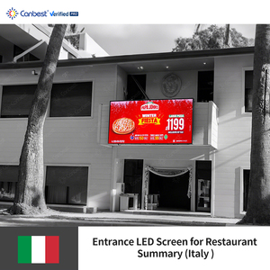 Canbest F4 P4 4Mm 2880X1440Mm 9.44Ftx4.72Ft Entrance Outdoor <strong>Led</strong> <strong>Screen</strong> <strong>Display</strong> Digital Billboard For Restaurant In Italy - Product Image 5
