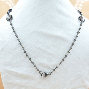 Diseño exclusivo para compradores, collar con colgante de plata con piedras preciosas ahumadas, tipo de cadena de cuentas chapadas en plata de ley 925 - Product Image 3